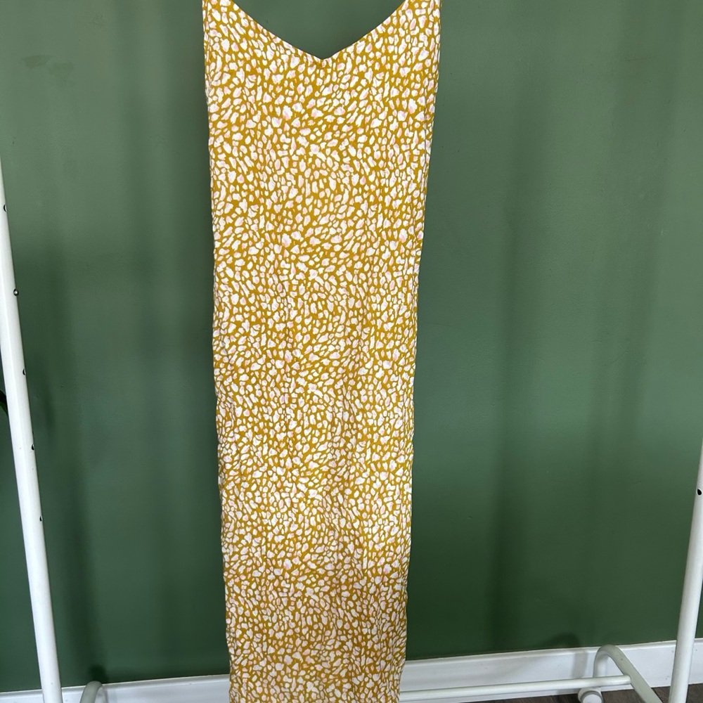 Roxy Mustard Yellow, White and Pink Maxi Dress